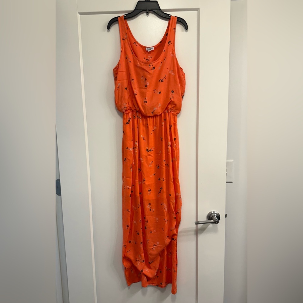 Splendid Bright Orange Floral Dress